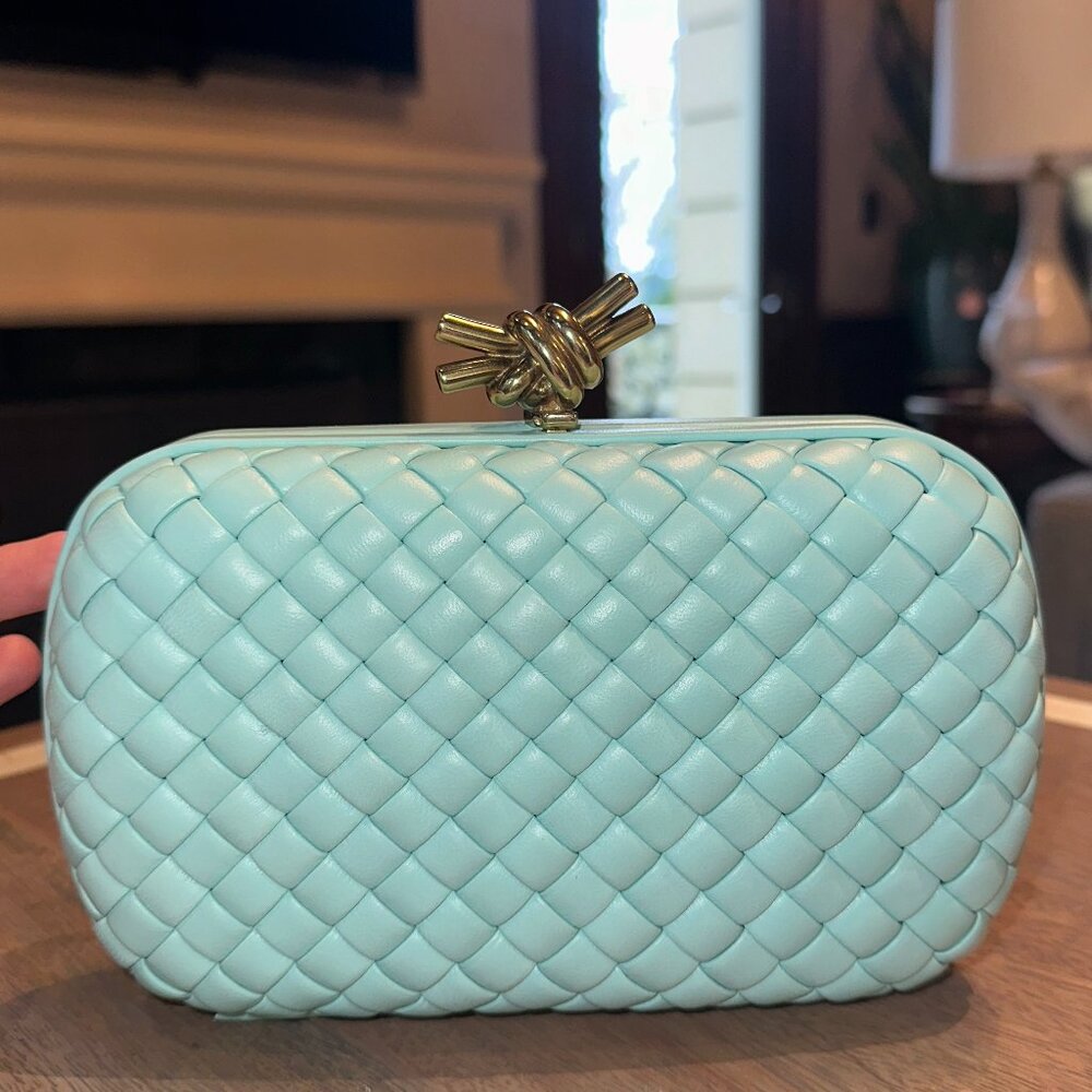 Bottega Veneta Knot Intrecciato Leather Miniaudiere Clutch